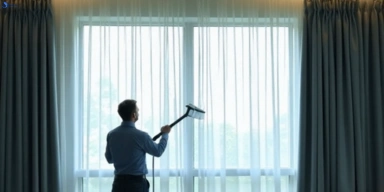 Commercial curtain steam cleaning service wynnum hotels offices