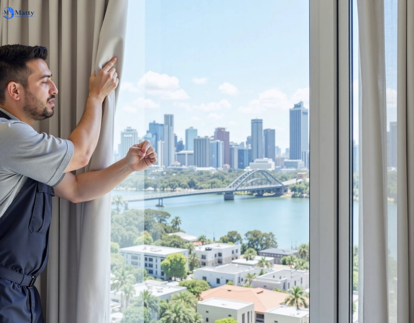 Professional curtain steam cleaning service wynnum QLD by Matty Curtain Cleaning